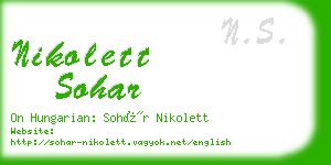 nikolett sohar business card